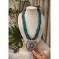 Beautiful Designer Stone Embedded Pendant With Twisted Beaded Mala Necklace