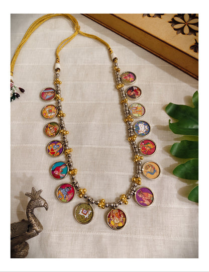 Beautiful Designer Painting Mix Dual Tone Necklace