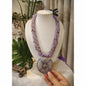Beautiful Designer Stone Embedded Pendant With Twisted Beaded Mala Necklace
