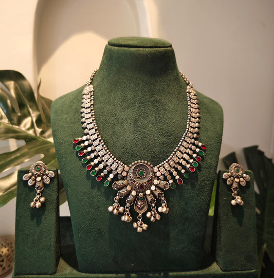 Beautiful Designer Kolhapuri Necklace With Earrings