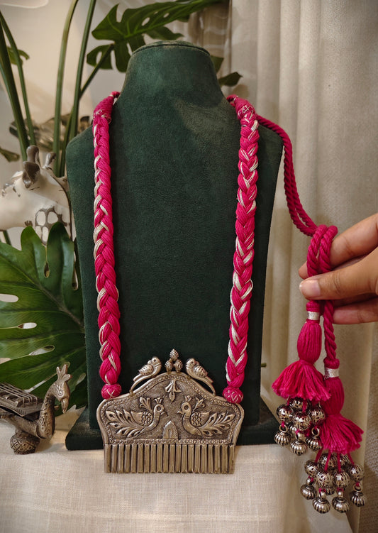 Beautiful Designer Kangi Peacock Pendant Handmade Dori Necklace