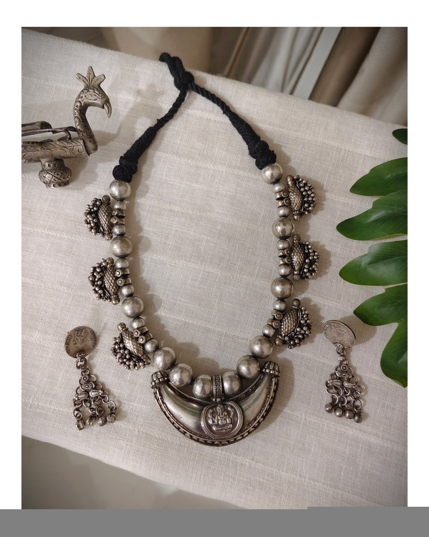 Beautiful Designer Vintage Polish Taabeez Necklace With Earrings