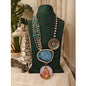 Beautiful Designer Painting & Natural Stone Pendant Stylish Mala Long Necklace