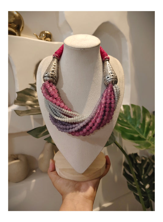 Beautiful Designer Twisted Beads Statement Necklace