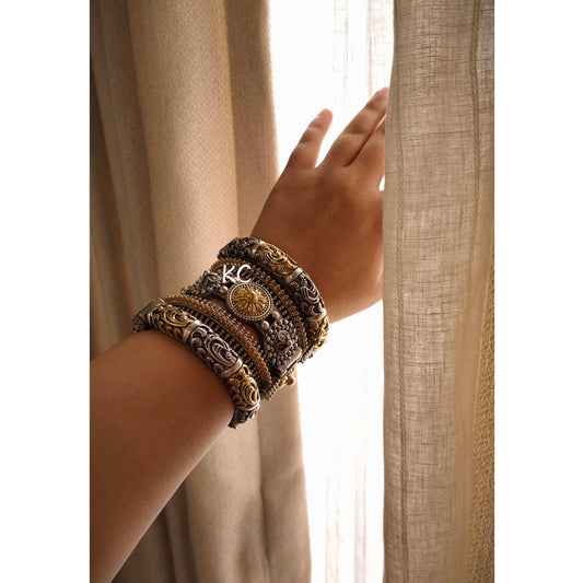 Beautiful Designer Dual Tone Adjustable Kada Set Of 5