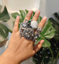 Beautiful Designer Fusion Stone Embedded Adjustable Ring