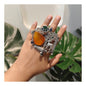 Beautiful Designer Stone Embedded Fusion Adjustable Ring