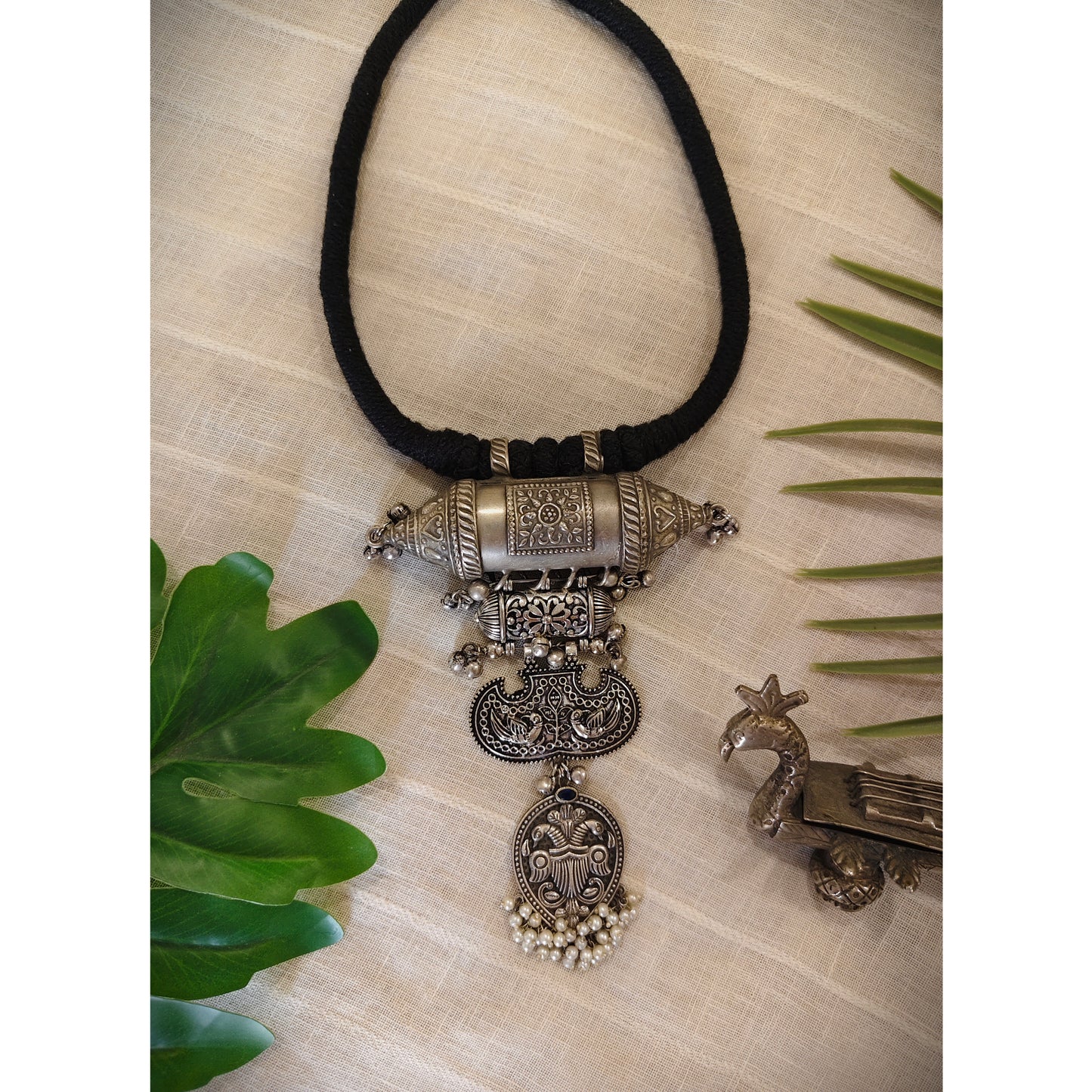 Beautiful Designer Taabiz Long Pendant Hasli Style Dori Neckpiece