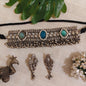 Beautiful Designer Stone Embedded Choker With Earrings