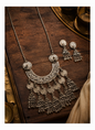 Beautiful Designer Chaand Pendant With Latkan Long Necklace And Earrings