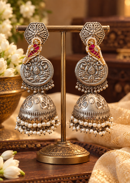 Beautiful Designer Kundan Detailing Long Statement Earrings