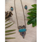Beautiful Designer Stone Embedded Pendant Necklace With Earrings