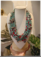 Beautiful Designer Mix Charms Turquoise & Coral Beads Gypsy Necklace