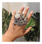Beautiful Designer Fusion Stone Embedded Adjustable Ring