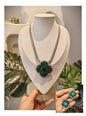 Beautiful Designer Kempstone Pendant Necklace With Earrings