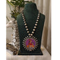 Beautiful Designer Painting Pendant Long Ball Chain Necklace