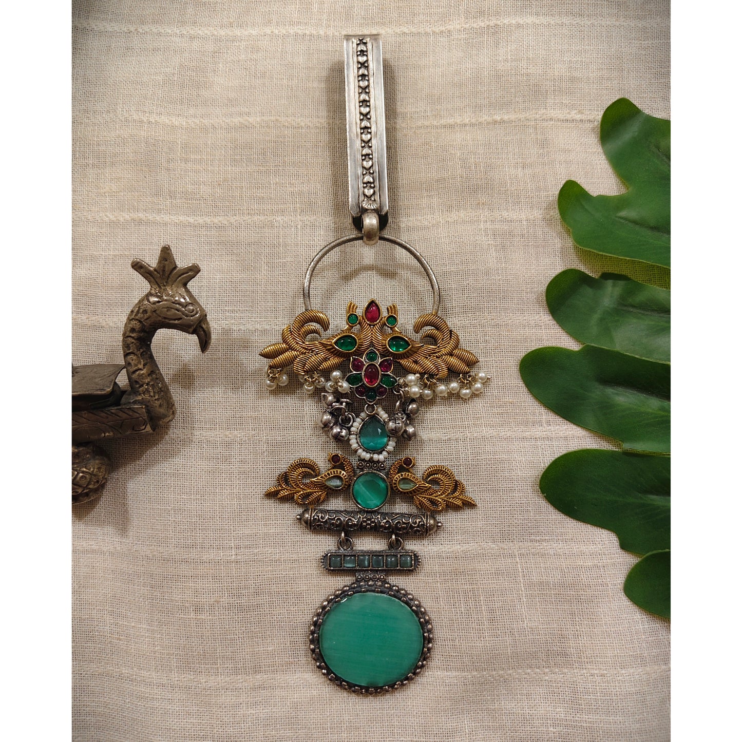 Beautiful Designer Dual Tone Stone Embedded Chaabi Guchha (To be worn on waist)