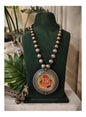 Beautiful Designer Painting Pendant With Ball Chain Mala Necklace