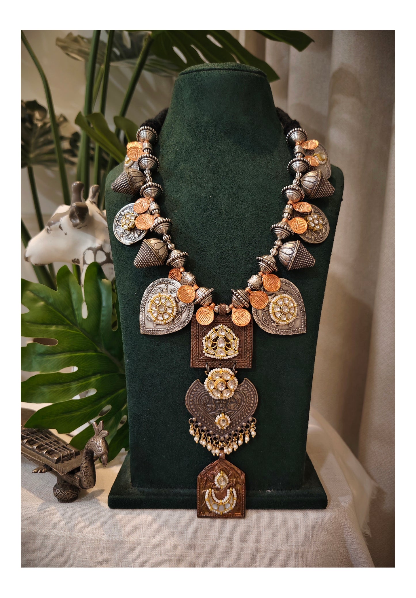 Beautiful Designer Paatri Mix With Kundan Detailing Long Necklace