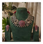 Beautiful Designer Stone Embedded Jaal Neckpiece With Earrings
