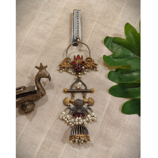 Beautiful Designer Dual Tone Stone Embedded Chaabi Guchha (To be worn on waist)