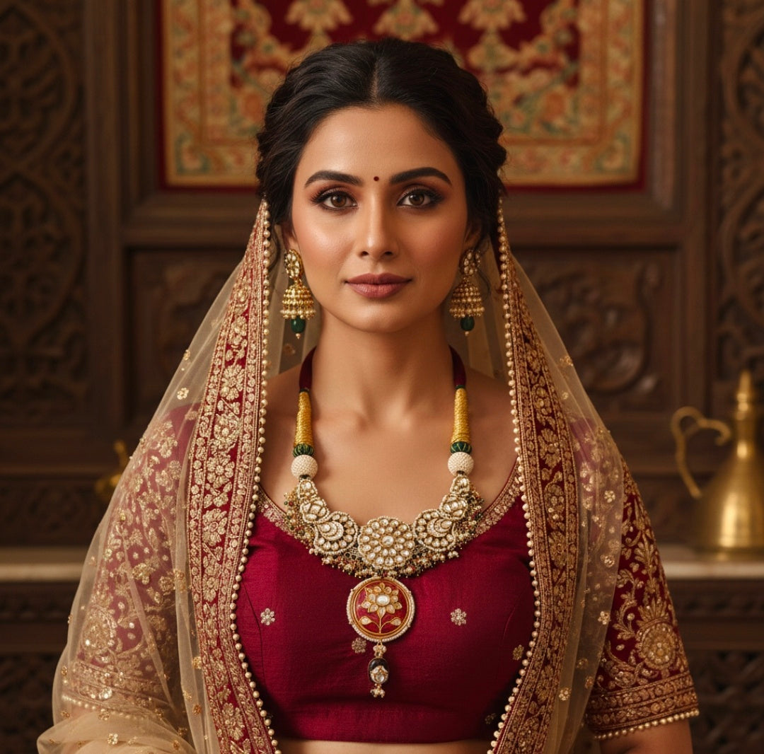 Beautiful Designer Kundan Detailing Chaand Necklace (heavy look)