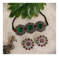 Beautiful Designer Stone Embedded Choker With Earrings