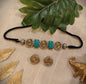 Beautiful Designer Stone Embedded Dual Tone Choker With Earrings