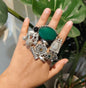 Beautiful Designer Fusion Stone Embedded Adjustable Ring