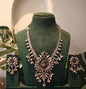 Beautiful Designer Stone Embedded Kolhapuri Necklace With Earrings