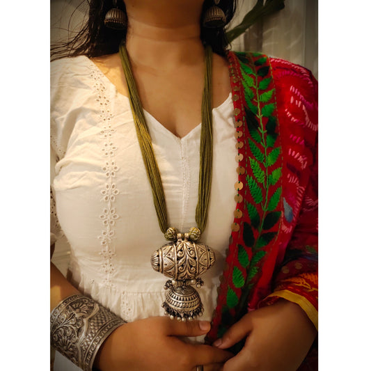 Beautiful Designer Damru Pendant Long Necklace