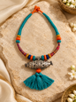 Beautiful Designer Taabeez Pendant Neckpiece With Handmade Colorful Dori