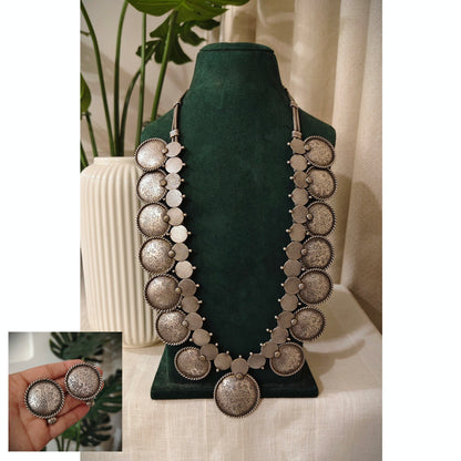 Beautiful Designer Brass Necklace With Earrings