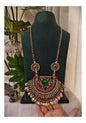 Beautiful Vintage Afghani Chaand Stone Embedded Pendant Necklace