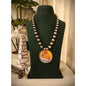 Beautiful Designer Painting Pendant With Ball Chain Necklace