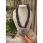 Beautiful Designer Stone Embedded Pendant With Twisted Beaded Mala Necklace